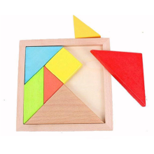 Tangram de madeira 7 Peça Jigsaw Puzzle Quadrado Colorido Jogo de QI Cérebro Teaser Inteligente Brinquedos Educativos para Crianças